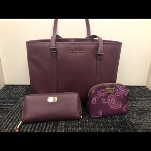 Michael Kors Purse/Tote, wallet and zipper pouch